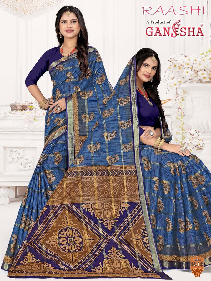 Raashi By Ganehsa 1008-1019 Daily Wear Sarees Catalog